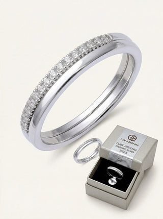 Giani Bernini Cubic Zirconia Band in Sterling Silver, Size 8