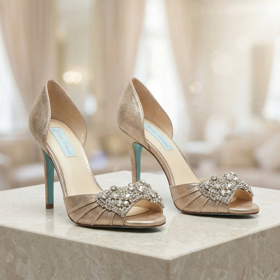 Betsey Johnson Women's Gown Pump Genuine Leather Women Shoes Blue, Size  8 - Glamourous Grace