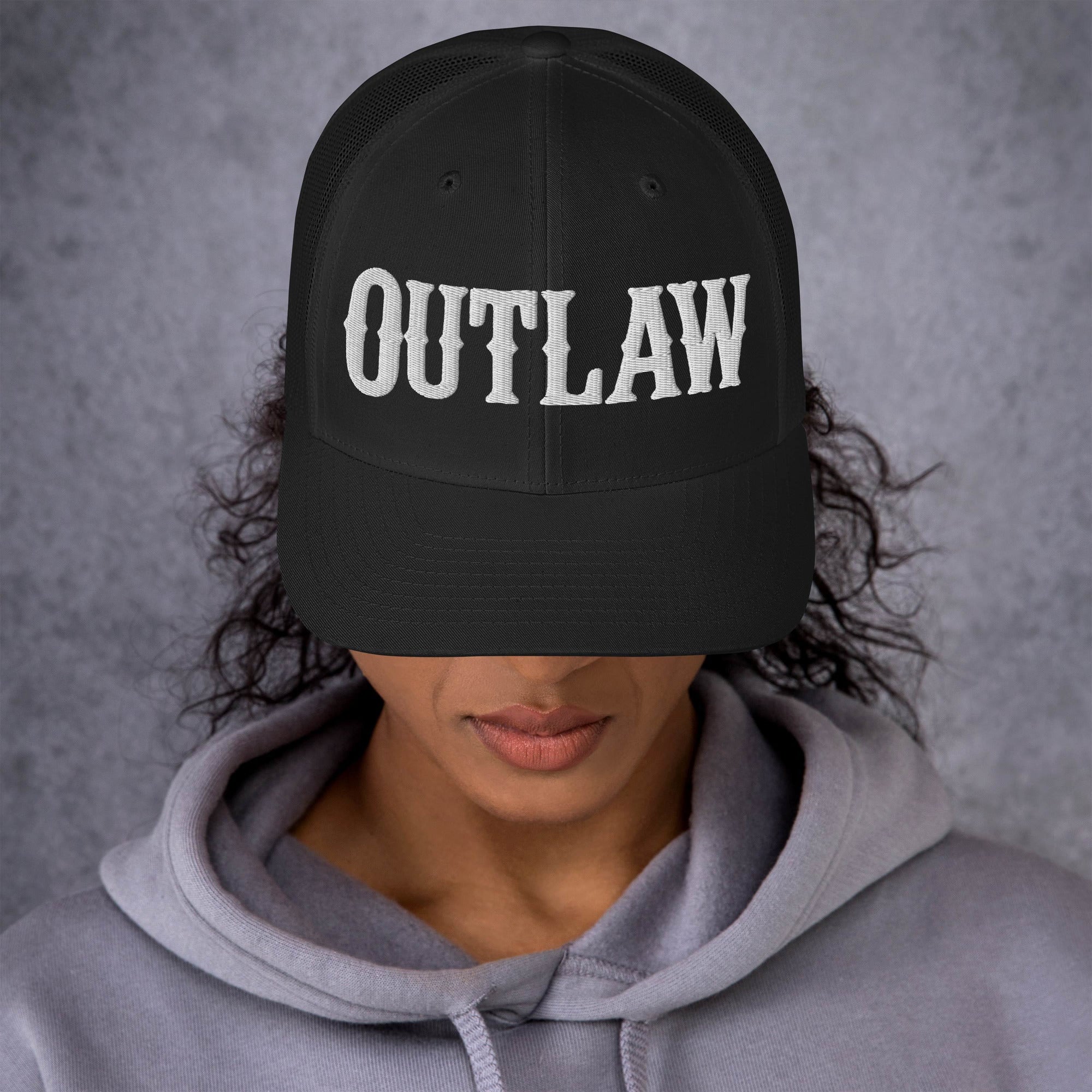 OUTLAW 3D Puffy Embroidered Retro Trucker Cap