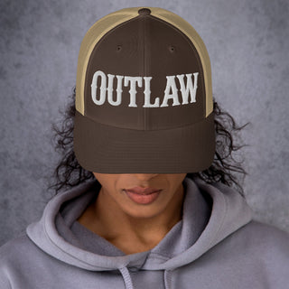OUTLAW 3D Puffy Embroidered Retro Trucker Cap