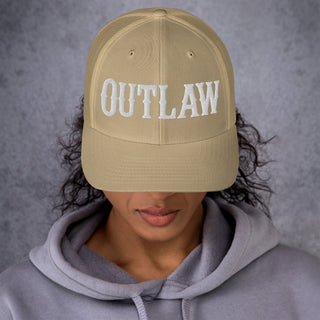 OUTLAW 3D Puffy Embroidered Retro Trucker Cap