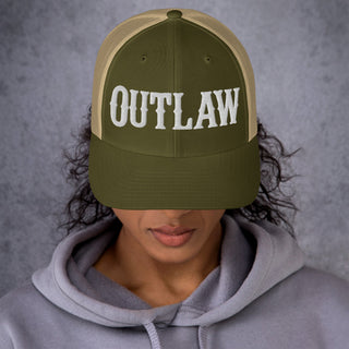 OUTLAW 3D Puffy Embroidered Retro Trucker Cap