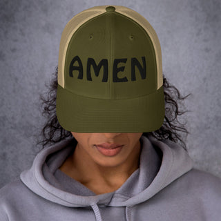 AMEN 3D Puffy Embroidered Trucker Cap