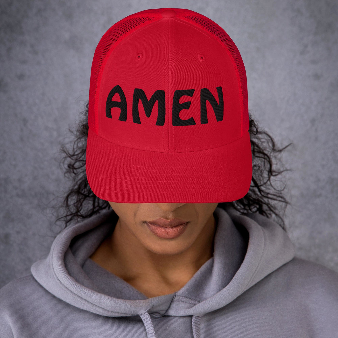 AMEN 3D Puffy Embroidered Trucker Cap - Glamourous Grace