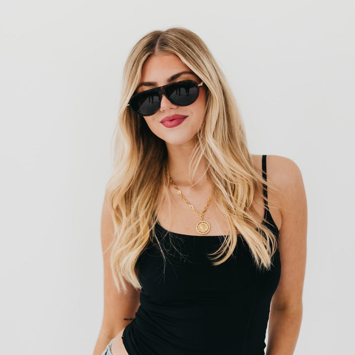 Retro Oval Flat Sunglasses - Glamourous Grace