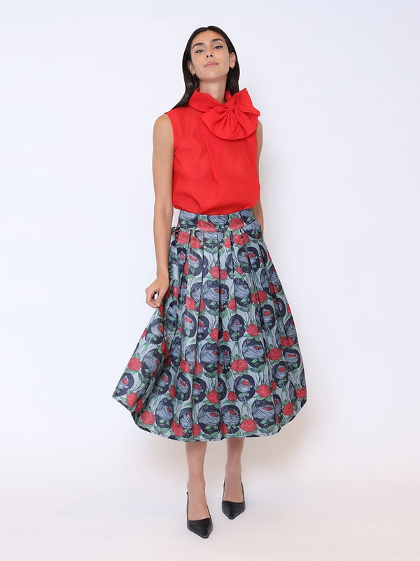 Ribbon Bow Sleeveless Organza Top - Glamourous Grace