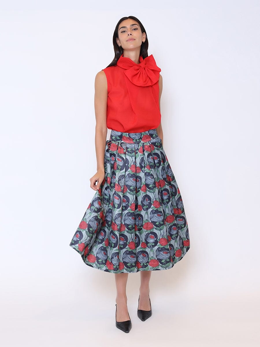 Ribbon Bow Sleeveless Organza Top - Glamourous Grace