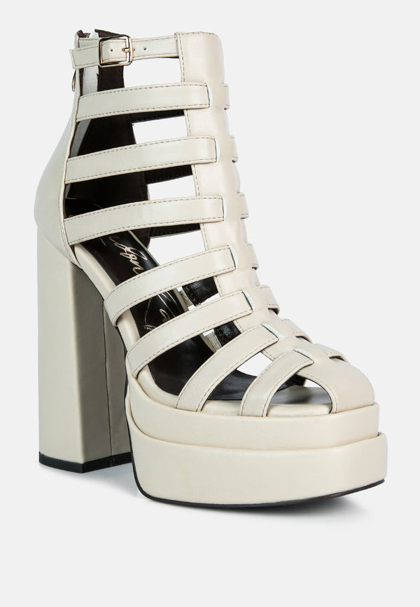 Rielle High Platform Cage Boot Sandals - Glamourous Grace