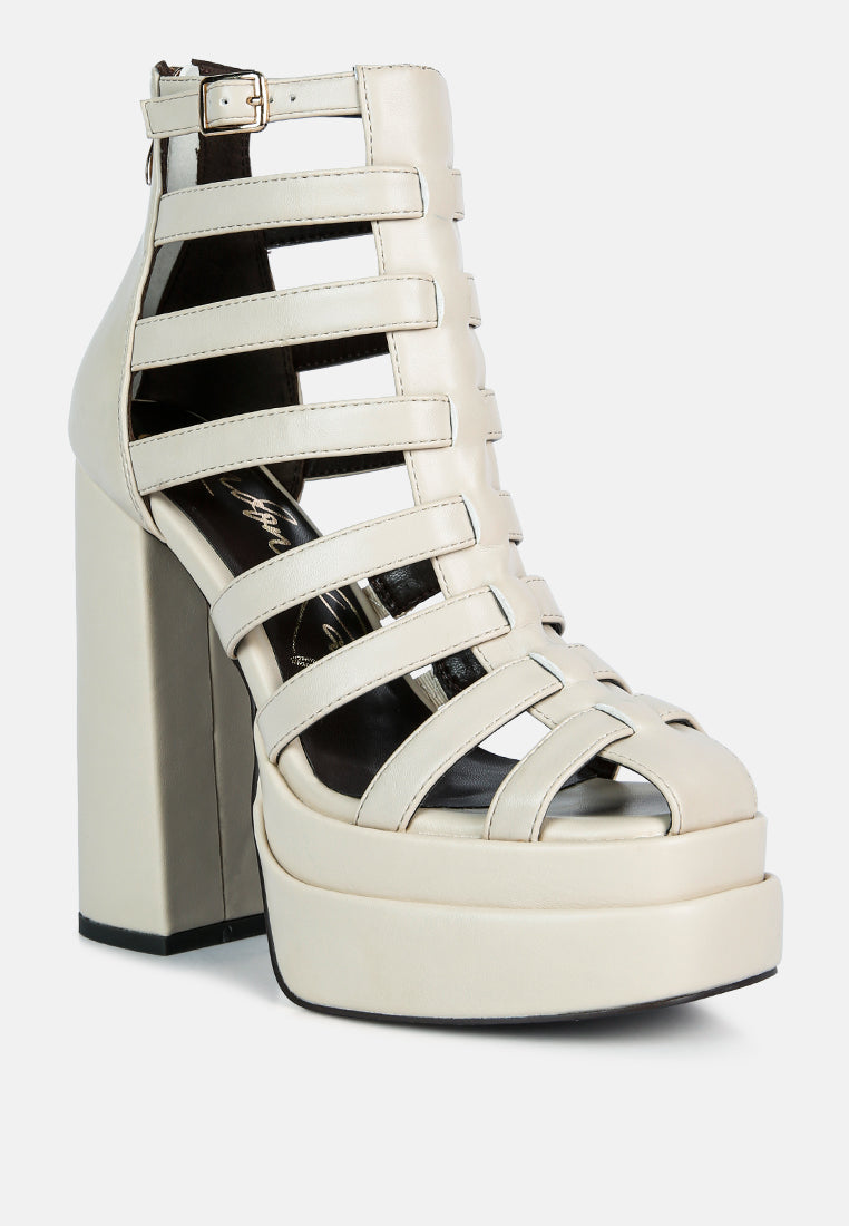 Rielle High Platform Cage Boot Sandals - Glamourous Grace