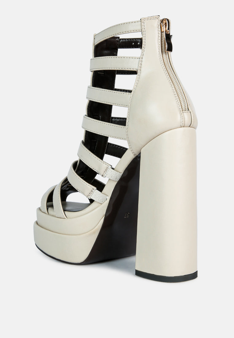 Rielle High Platform Cage Boot Sandals - Glamourous Grace