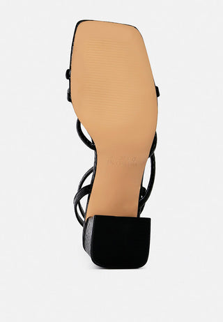 Right Pose Faux Leather Block Heel Sandals - Glamourous Grace