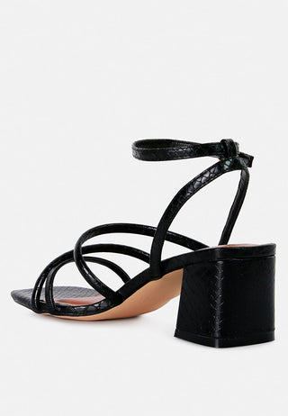 Right Pose Faux Leather Block Heel Sandals - Glamourous Grace