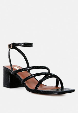 Right Pose Faux Leather Block Heel Sandals - Glamourous Grace