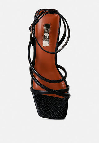Right Pose Faux Leather Block Heel Sandals - Glamourous Grace