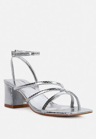 Right Pose Faux Leather Block Heel Sandals - Glamourous Grace