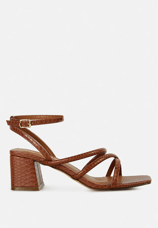 Right Pose Faux Leather Block Heel Sandals - Glamourous Grace
