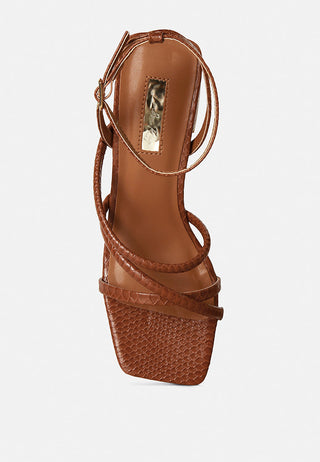 Right Pose Faux Leather Block Heel Sandals - Glamourous Grace