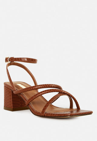 Right Pose Faux Leather Block Heel Sandals - Glamourous Grace