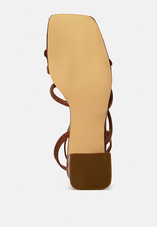 Right Pose Faux Leather Block Heel Sandals - Glamourous Grace