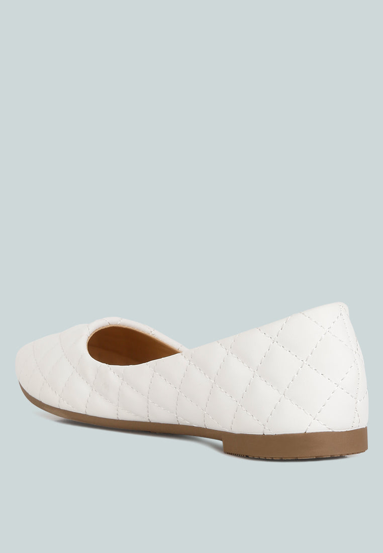Rikhani Quilted Detail Ballet Flats - Glamourous Grace