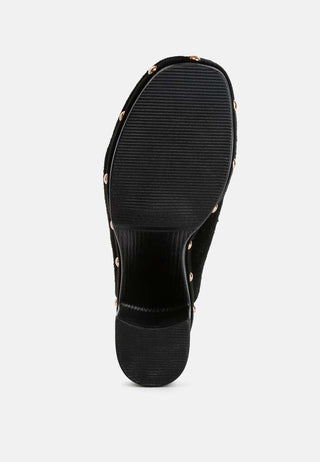 Riley Genuine Suede Platform Clogs