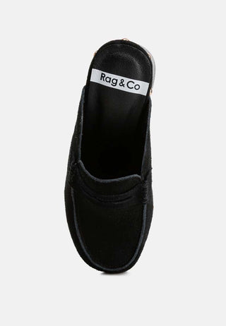 Riley Genuine Suede Platform Clogs