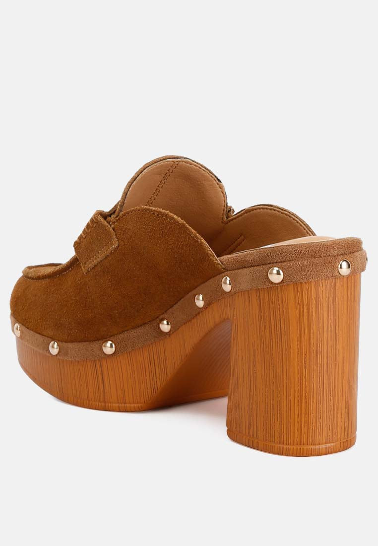 Riley Genuine Suede Platform Clogs - Glamourous Grace