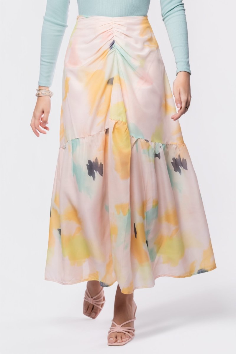 Rina Skirt (Peach Green) - Glamourous Grace