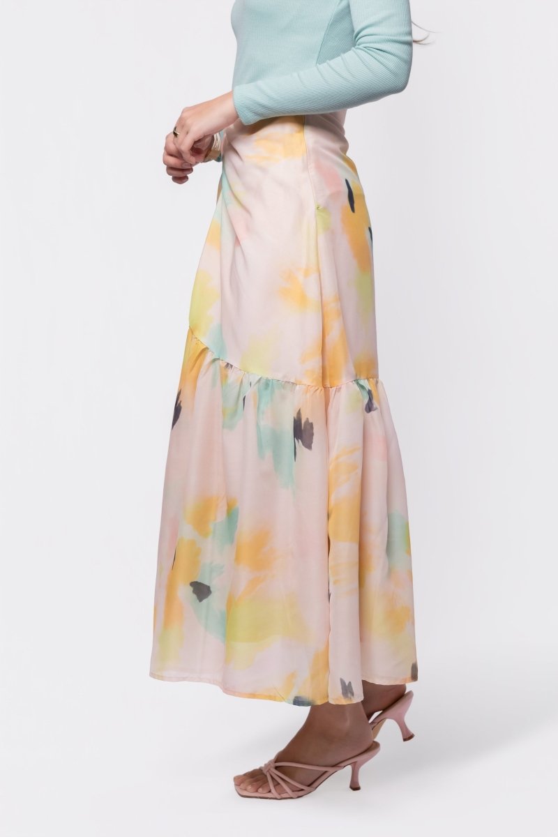 Rina Skirt (Peach Green) - Glamourous Grace