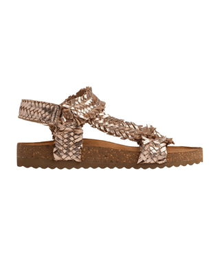 River Dance Woven Sandal in Champagne - Glamourous Grace