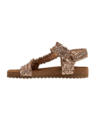 River Dance Woven Sandal in Champagne - Glamourous Grace