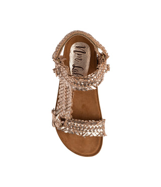 River Dance Woven Sandal in Champagne - Glamourous Grace