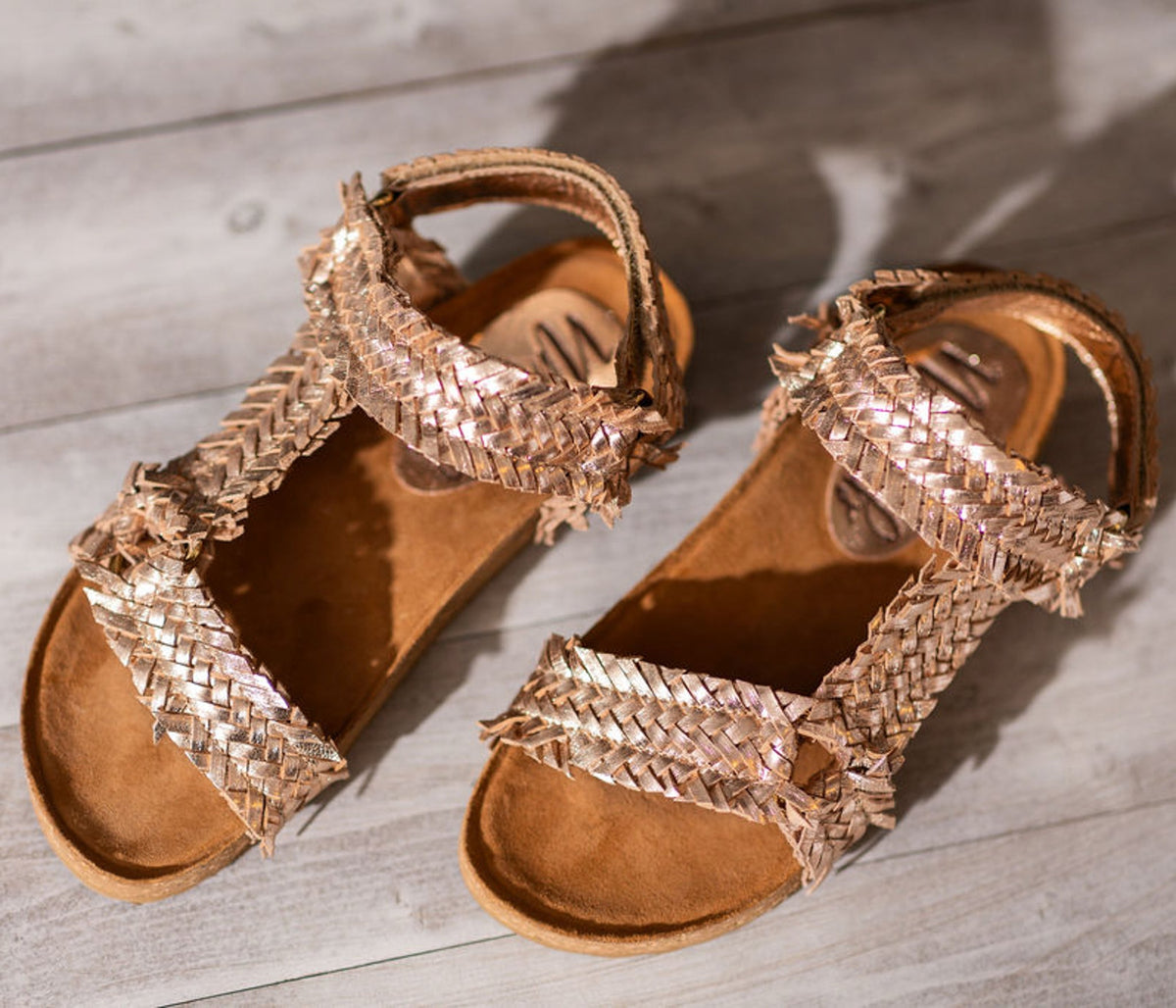 River Dance Woven Sandal in Champagne - Glamourous Grace