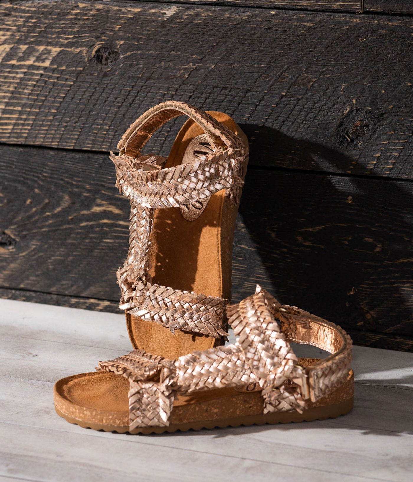 River Dance Woven Sandal in Champagne - Glamourous Grace