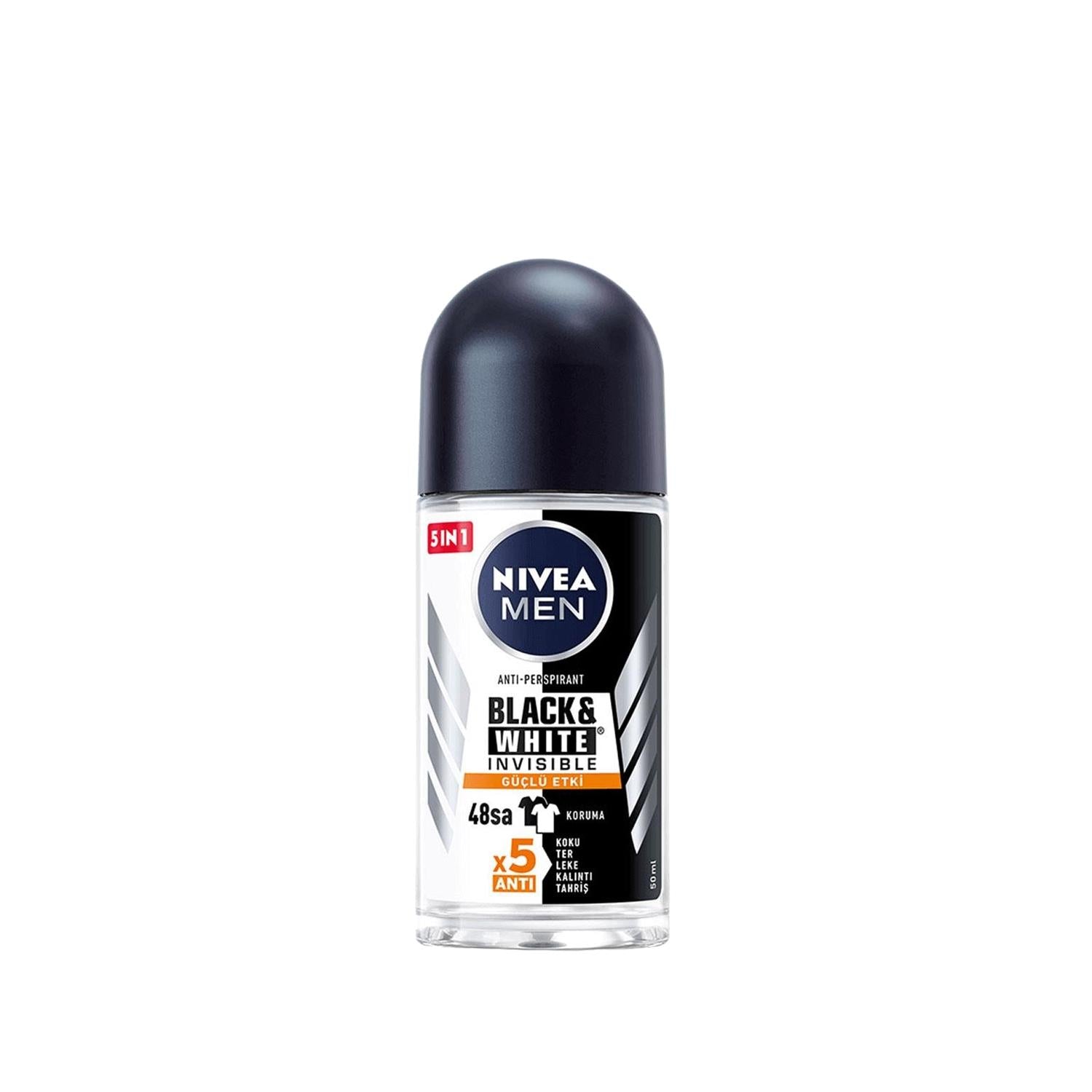 Nivea Men Black & White Strong Effect Roll-On Deodorant for Men - 50ml Antiperspirant Protection - Glamourous Grace