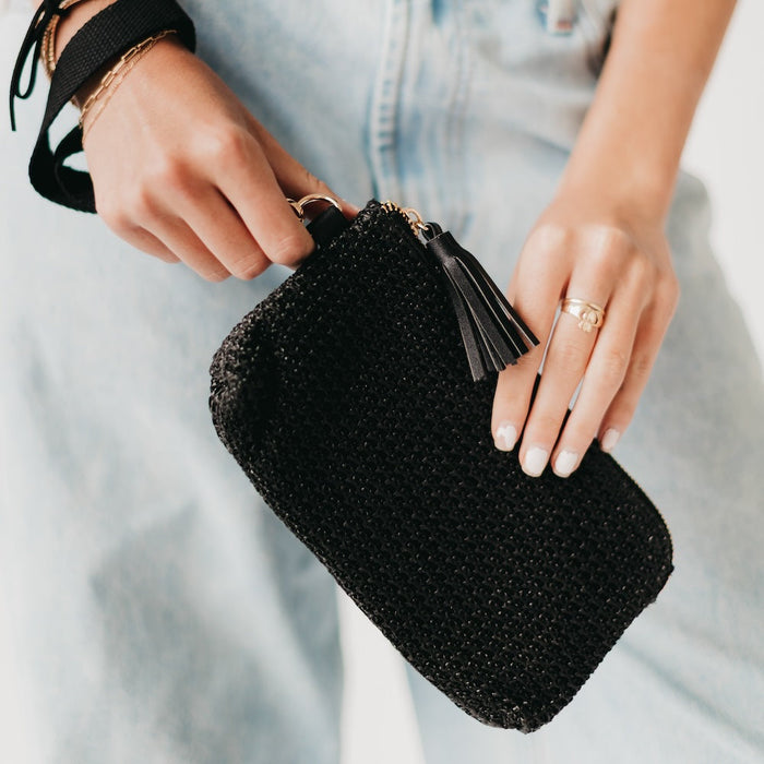Rome Raffia Clutch Card Wallet Wristlet - Glamourous Grace