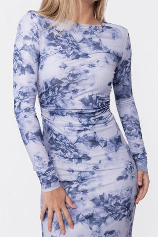 Romina Dress (White/Grey)