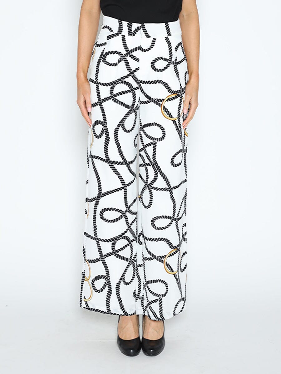 Rope and Ring Print Wide Pants - Glamourous Grace