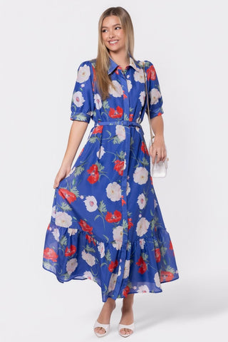 Rosalie Dress (Blue Flower)