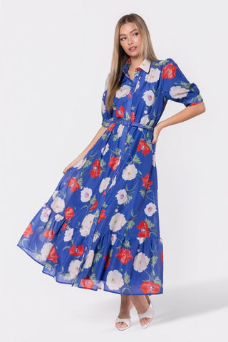 Rosalie Dress (Blue Flower)