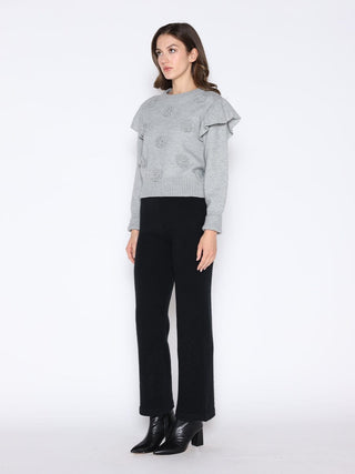 Gracia Fashion Women's Rose Crochet Pullover Sweater - Glamourous Grace