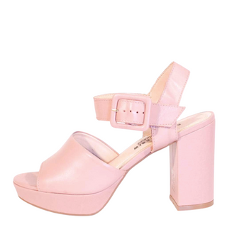 Rose Leather Platform Heels - Glamourous Grace