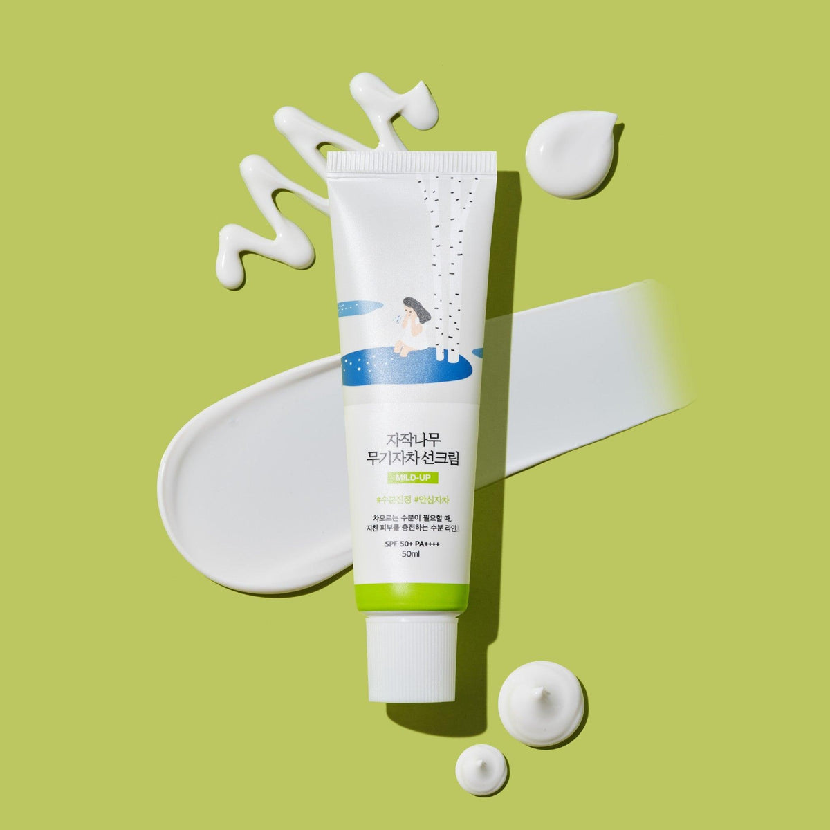 Round Lab Birch Moisturizing Mild-Up Sunscreen 50ml (SPF 50+ PA++++) - Glamourous Grace