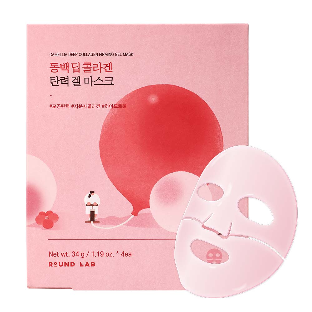 Round Lab Camellia Deep Collagen Firming Gel Mask Sheet 34g X 4ea - Glamourous Grace