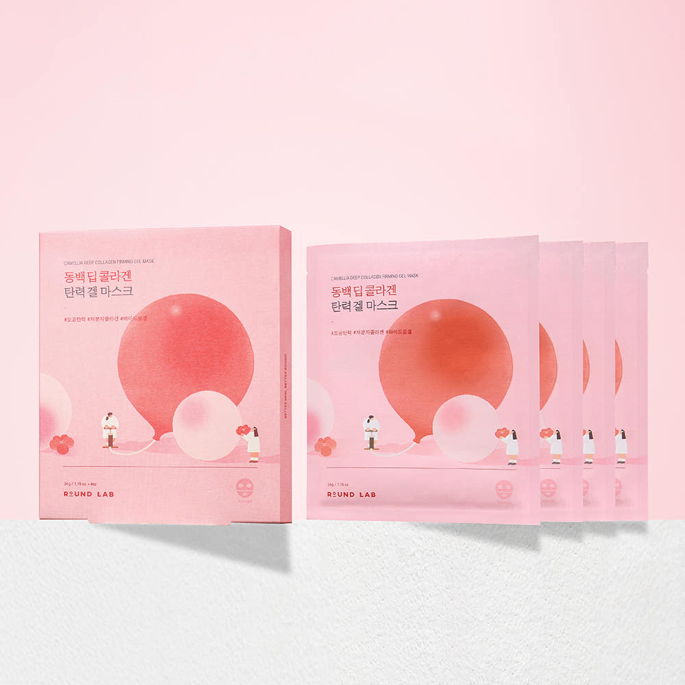 Round Lab Camellia Deep Collagen Firming Gel Mask Sheet 34g X 4ea - Glamourous Grace