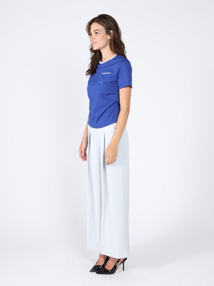 Round Neck Lace & Pocket T-Shirt