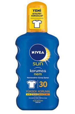Nivea Sun SPF 30 Sunscreen Spray: UVA/UVB Protection, Moisturizing & Water Resistant - 200ml