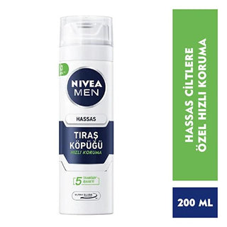 Nivea Men Sensitive Shaving Foam 200ml - Alcohol-Free, Soothes Skin, Ultraglide Technology - Glamourous Grace