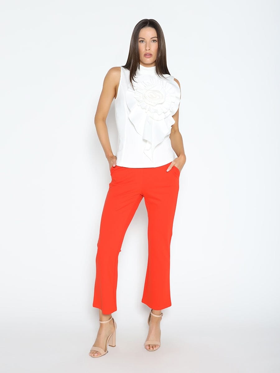 Ruffle Flower Detail Tank Top - Glamourous Grace