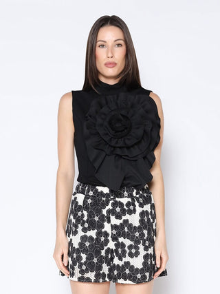 Ruffle Flower Detail Tank Top